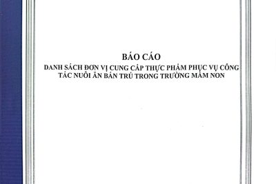 Trường mầm non Nguyễn Du công khai Báo cáo danh sách đơn vị cung cấp thực phẩm phục vụ công tác nuôi ăn bán trú trong trường mầm non